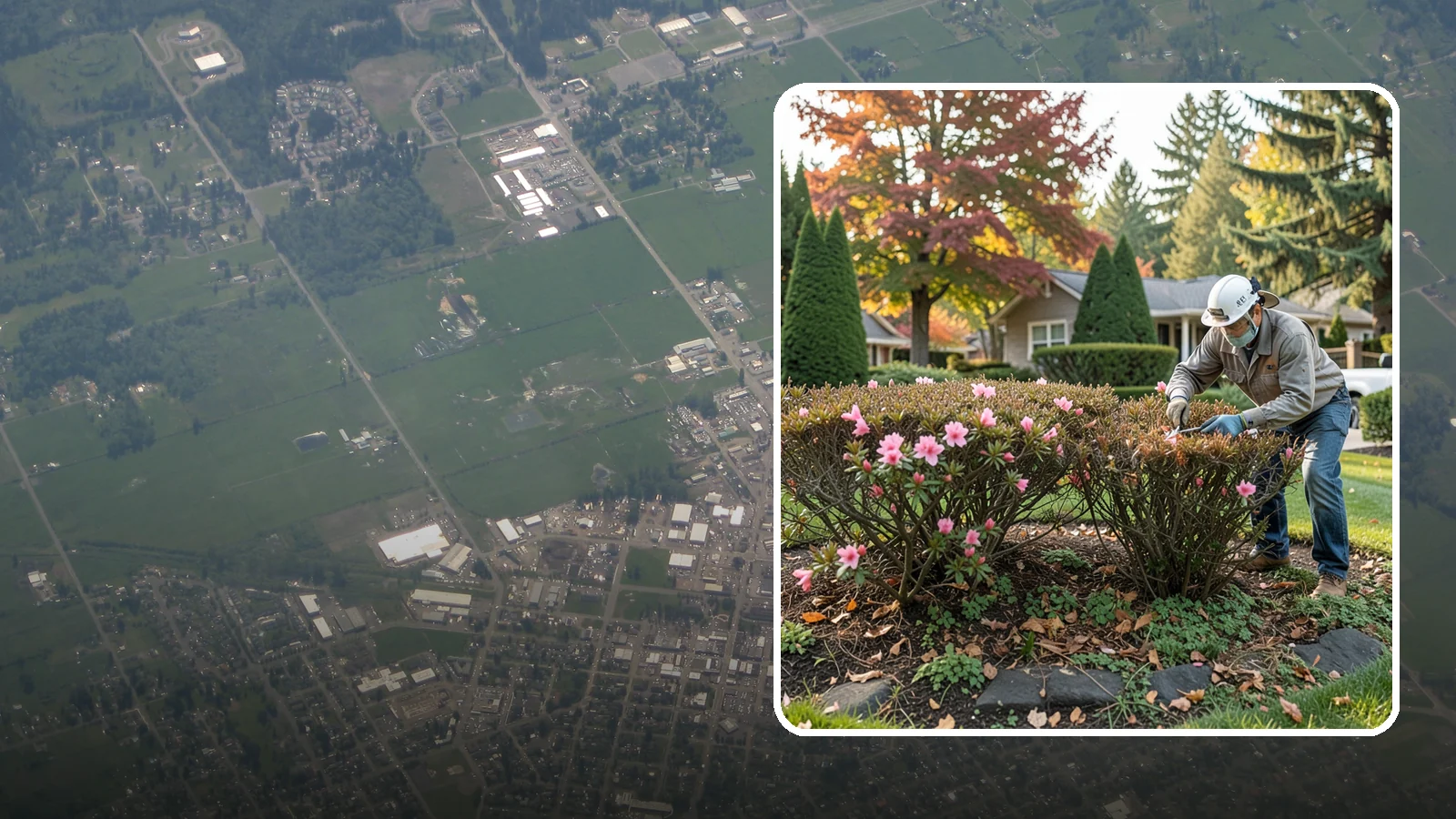 Azalea Pruning in Enumclaw, King County, WA - Light post-bloom shaping of evergreen and deciduous azaleas to preserve bud set and maintain a dense, tidy form.