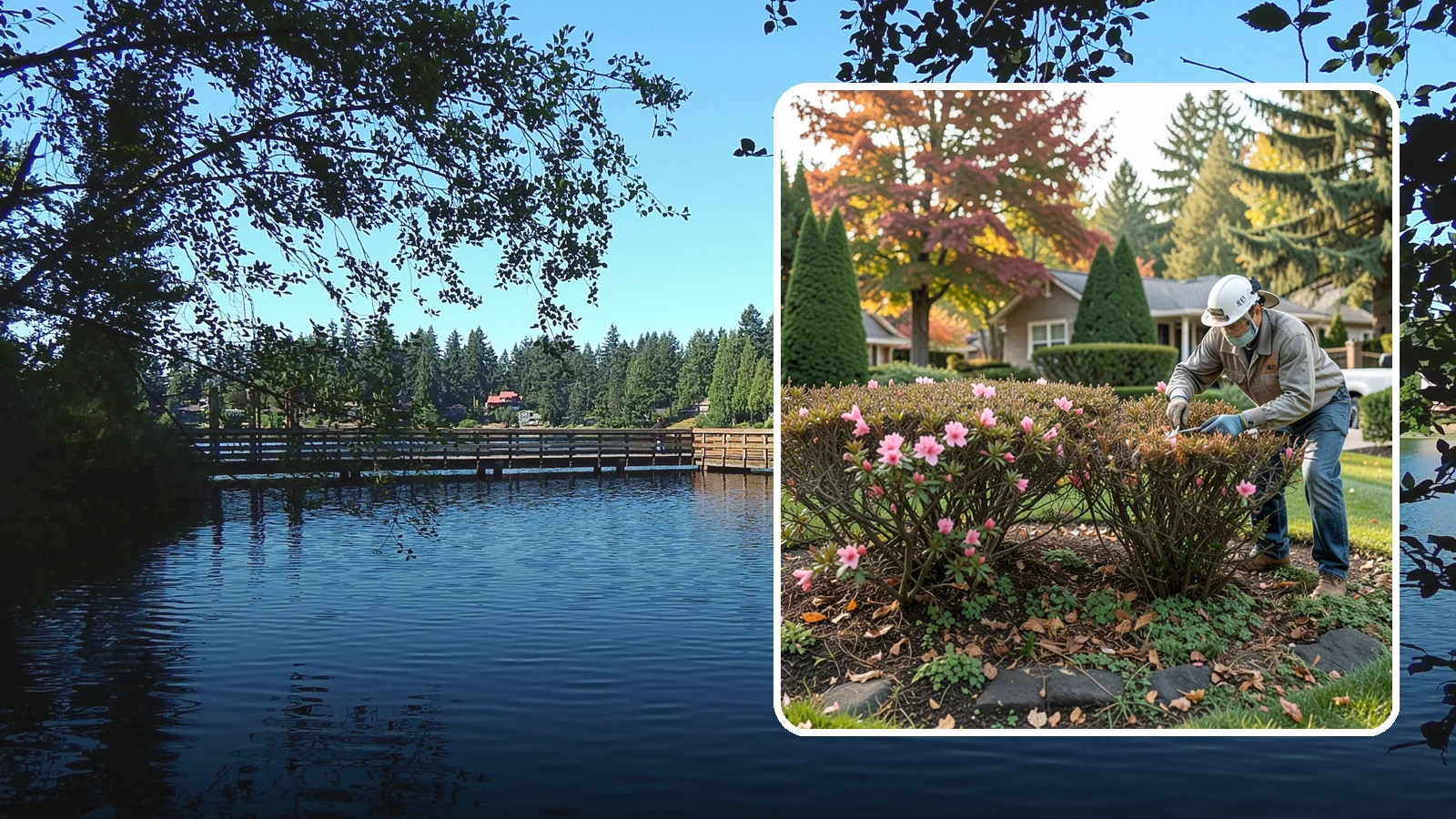 Azalea Pruning in Federal Way, King County, WA - Light post-bloom shaping of evergreen and deciduous azaleas to preserve bud set and maintain a dense, tidy form.