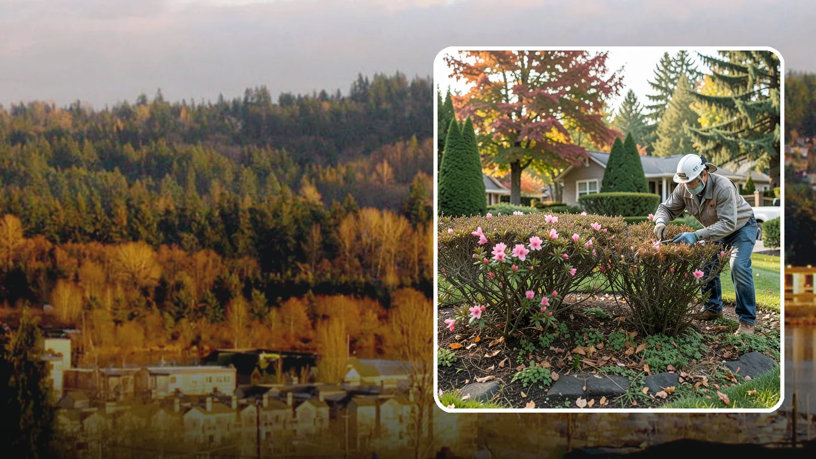 Azalea Pruning in Kenmore, King County, WA - Light post-bloom shaping of evergreen and deciduous azaleas to preserve bud set and maintain a dense, tidy form.