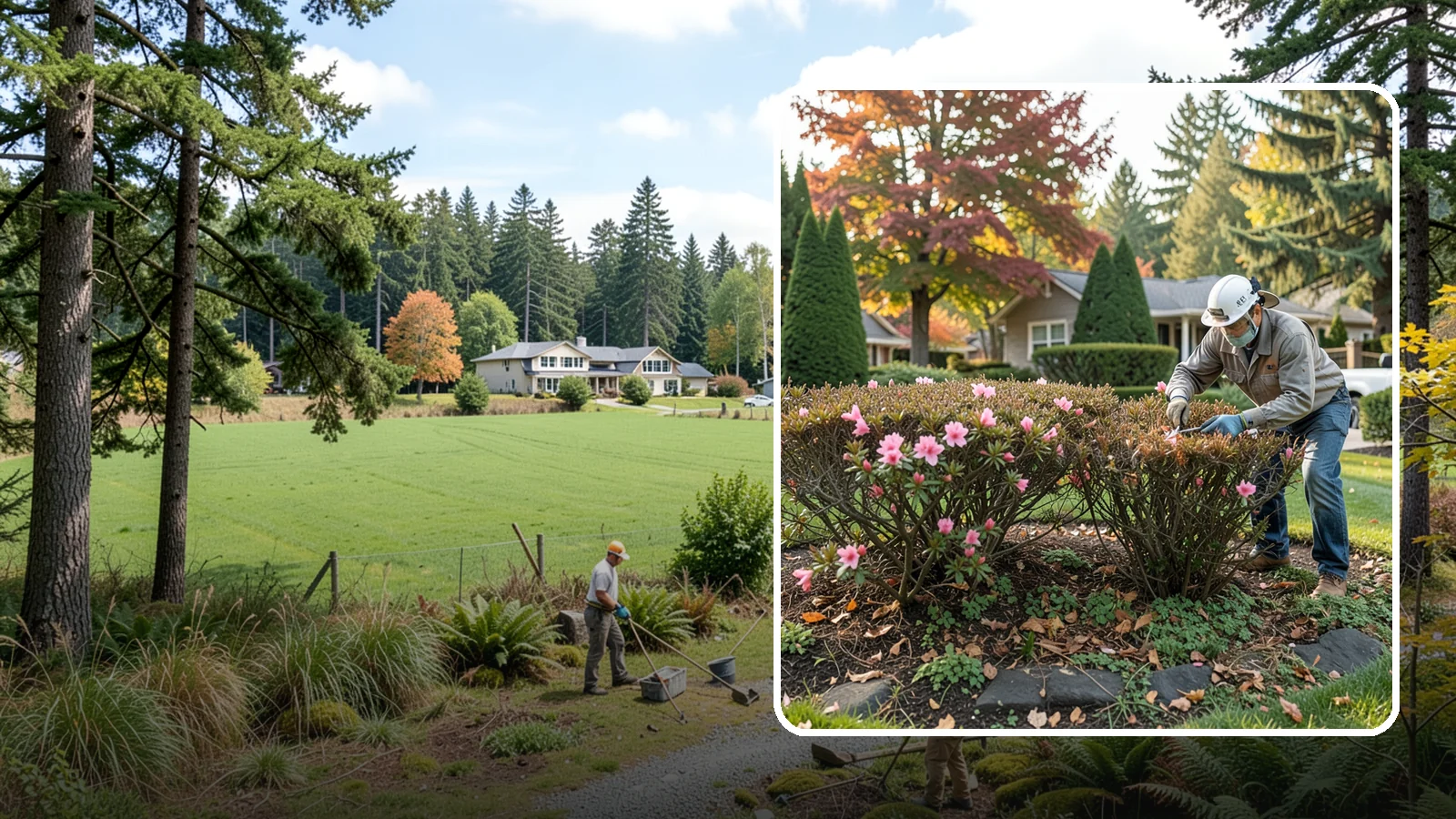 Azalea Pruning in Lyman, Skagit County, WA - Light post-bloom shaping of evergreen and deciduous azaleas to preserve bud set and maintain a dense, tidy form.