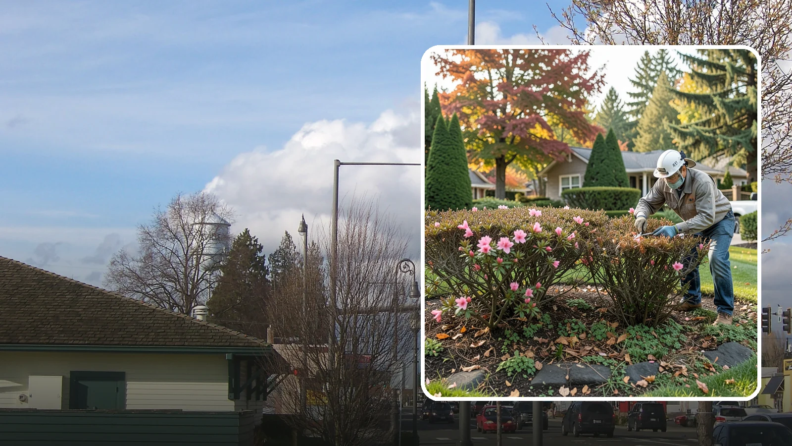 Azalea Pruning in Marysville, Snohomish County, WA - Light post-bloom shaping of evergreen and deciduous azaleas to preserve bud set and maintain a dense, tidy form.