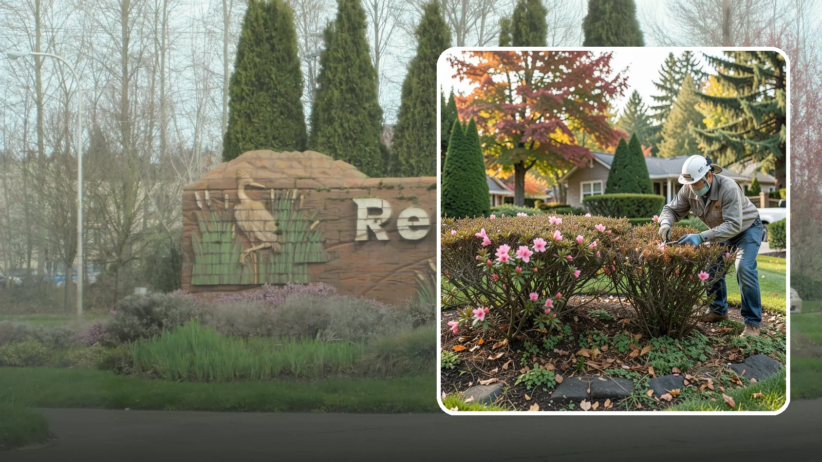 Azalea Pruning in Renton, King County, WA - Light post-bloom shaping of evergreen and deciduous azaleas to preserve bud set and maintain a dense, tidy form.