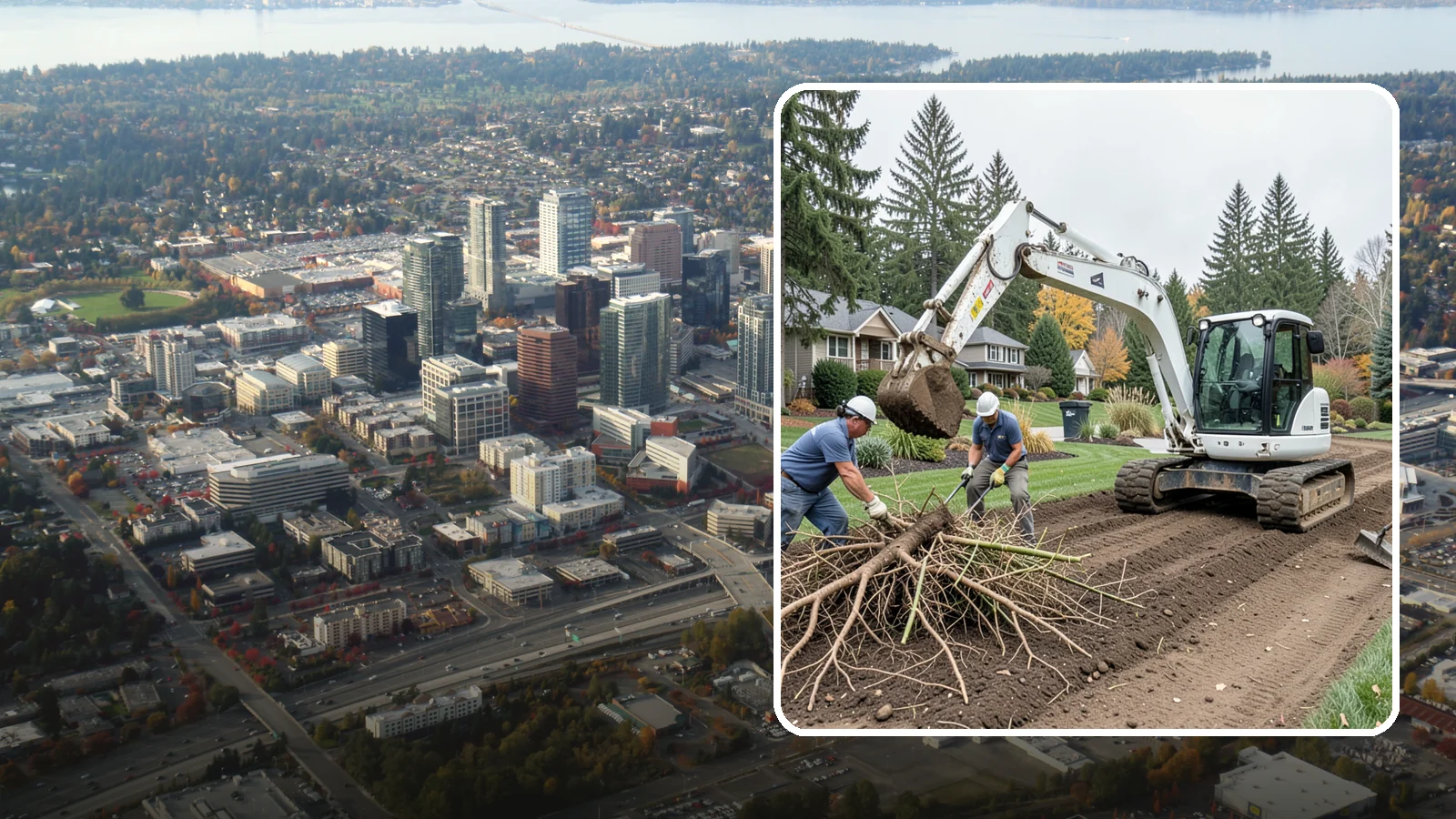 Bamboo Removal in Bellevue, King County, WA - Full removal of invasive running bamboo, including the root and rhizome system, to stop its spread for good.