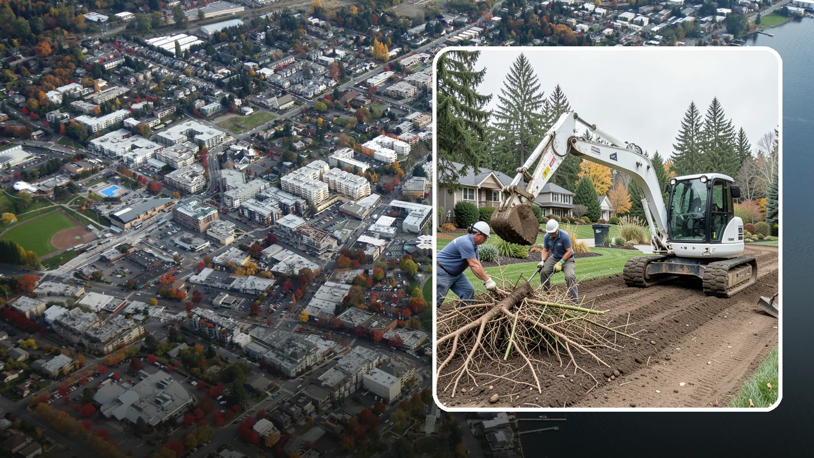 Bamboo Removal in Kirkland, King County, WA - Full removal of invasive running bamboo, including the root and rhizome system, to stop its spread for good.