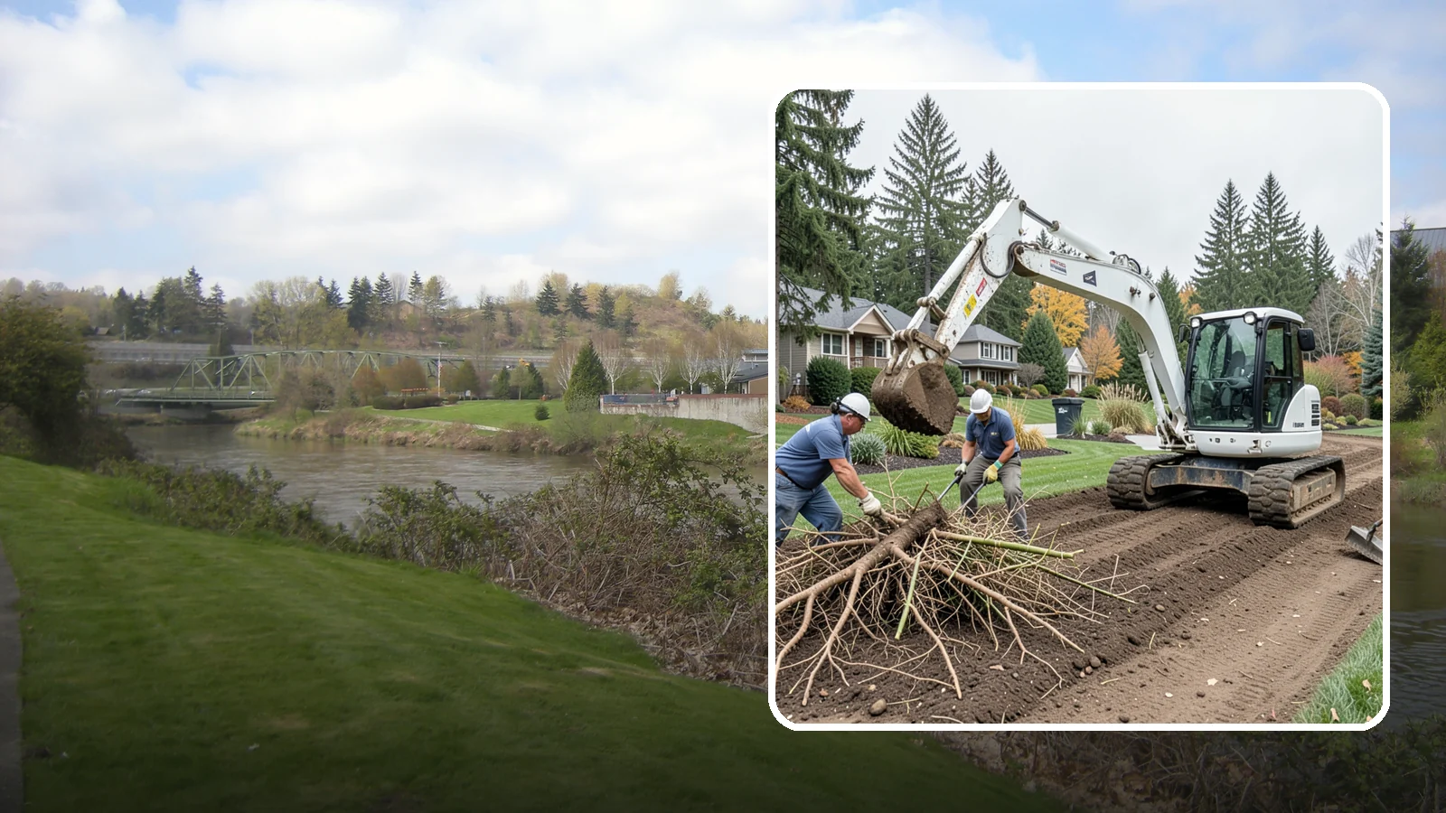 Bamboo Removal in Tukwila, King County, WA - Full removal of invasive running bamboo, including the root and rhizome system, to stop its spread for good.