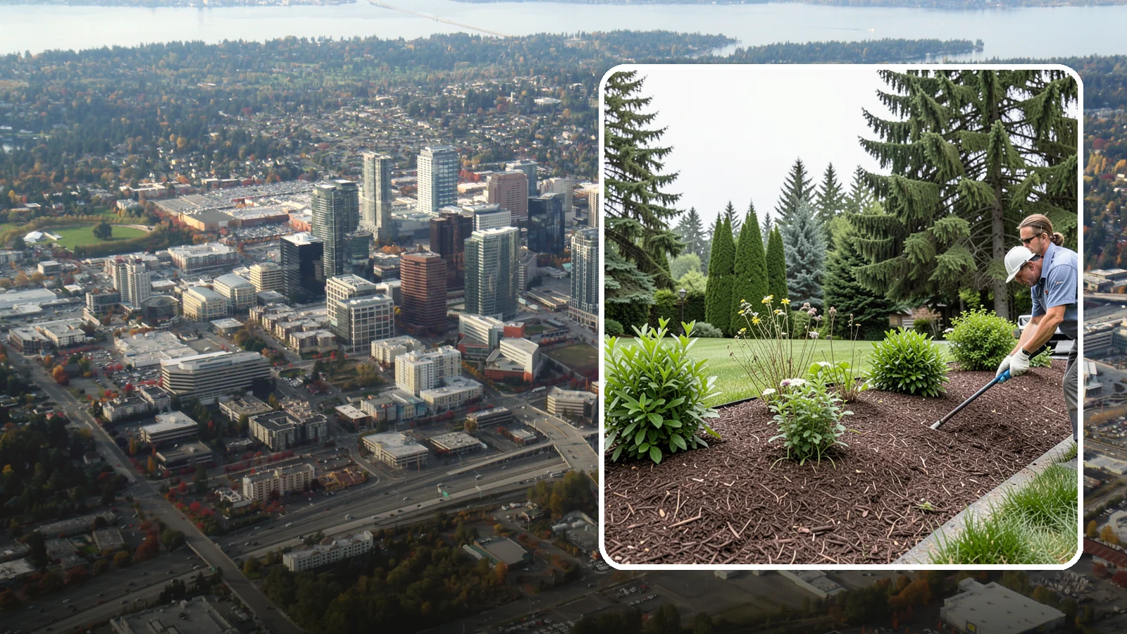 Bark Installation in Bellevue, King County, WA - Bark mulch and beauty bark installed for a rich, uniform finish that suppresses weeds and holds moisture.