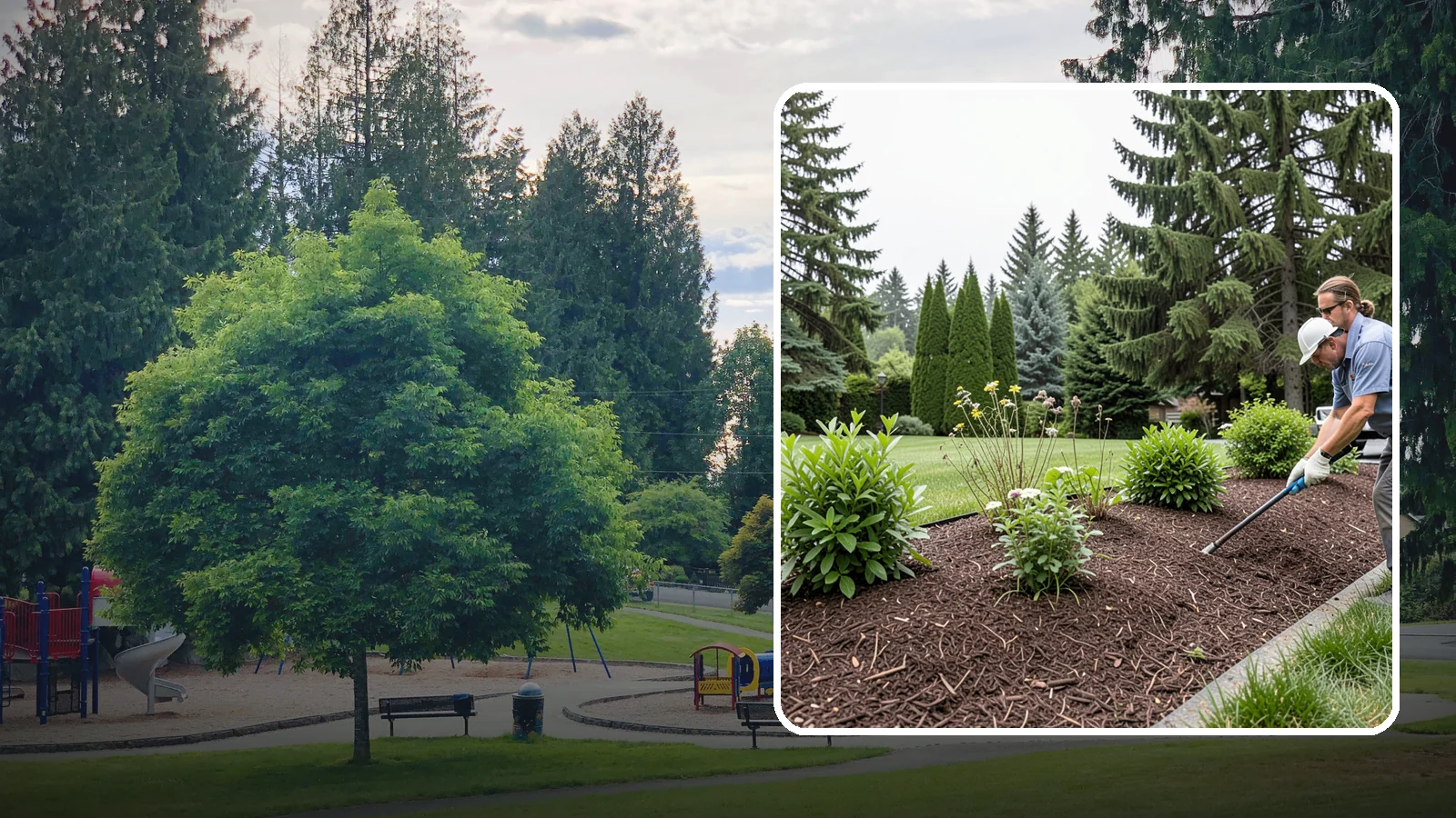 Bark Installation in Bonney Lake, Pierce County, WA - Bark mulch and beauty bark installed for a rich, uniform finish that suppresses weeds and holds moisture.