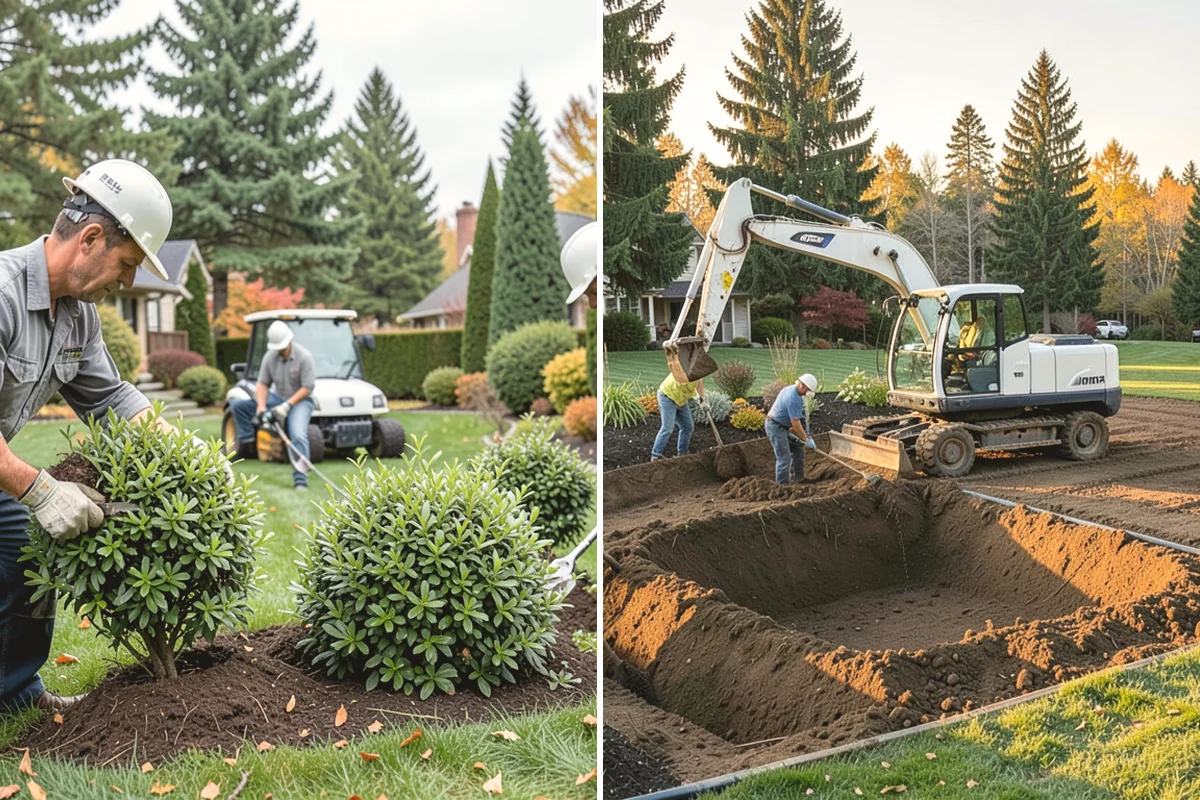 Bark Installation in Carbonado, Pierce County, WA - Edge and clear the beds