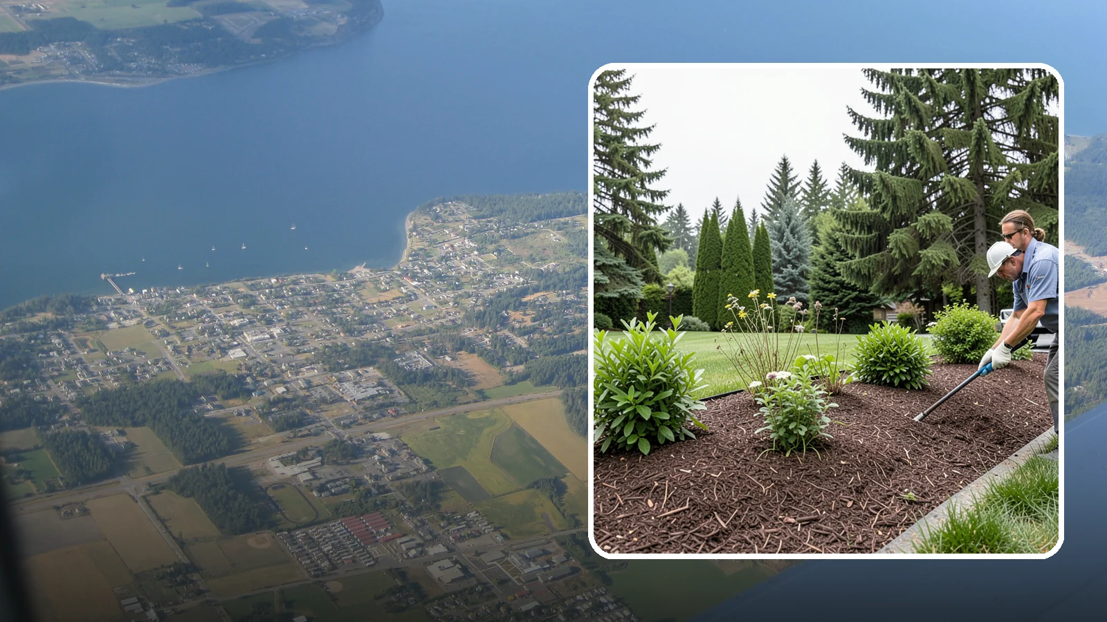 Bark Installation in Coupeville, Island County, WA - Bark mulch and beauty bark installed for a rich, uniform finish that suppresses weeds and holds moisture.