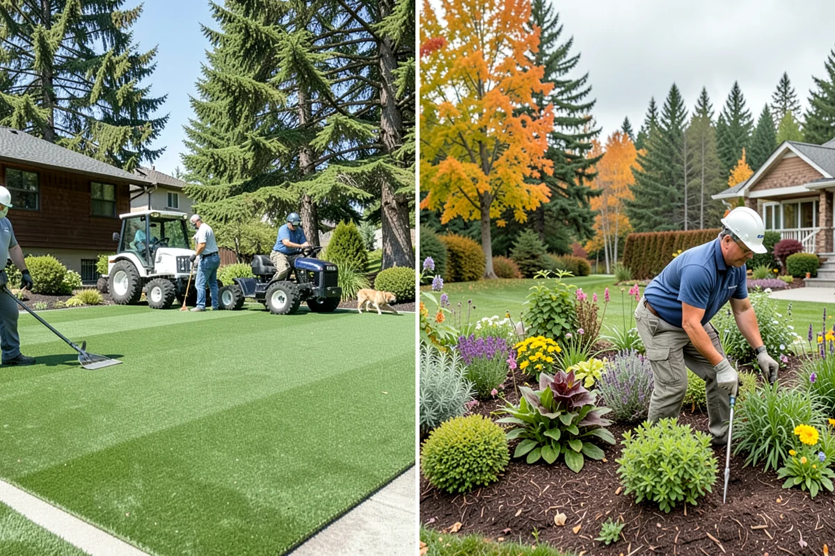 Bark Installation in DuPont, Pierce County, WA - Edge and clear the beds