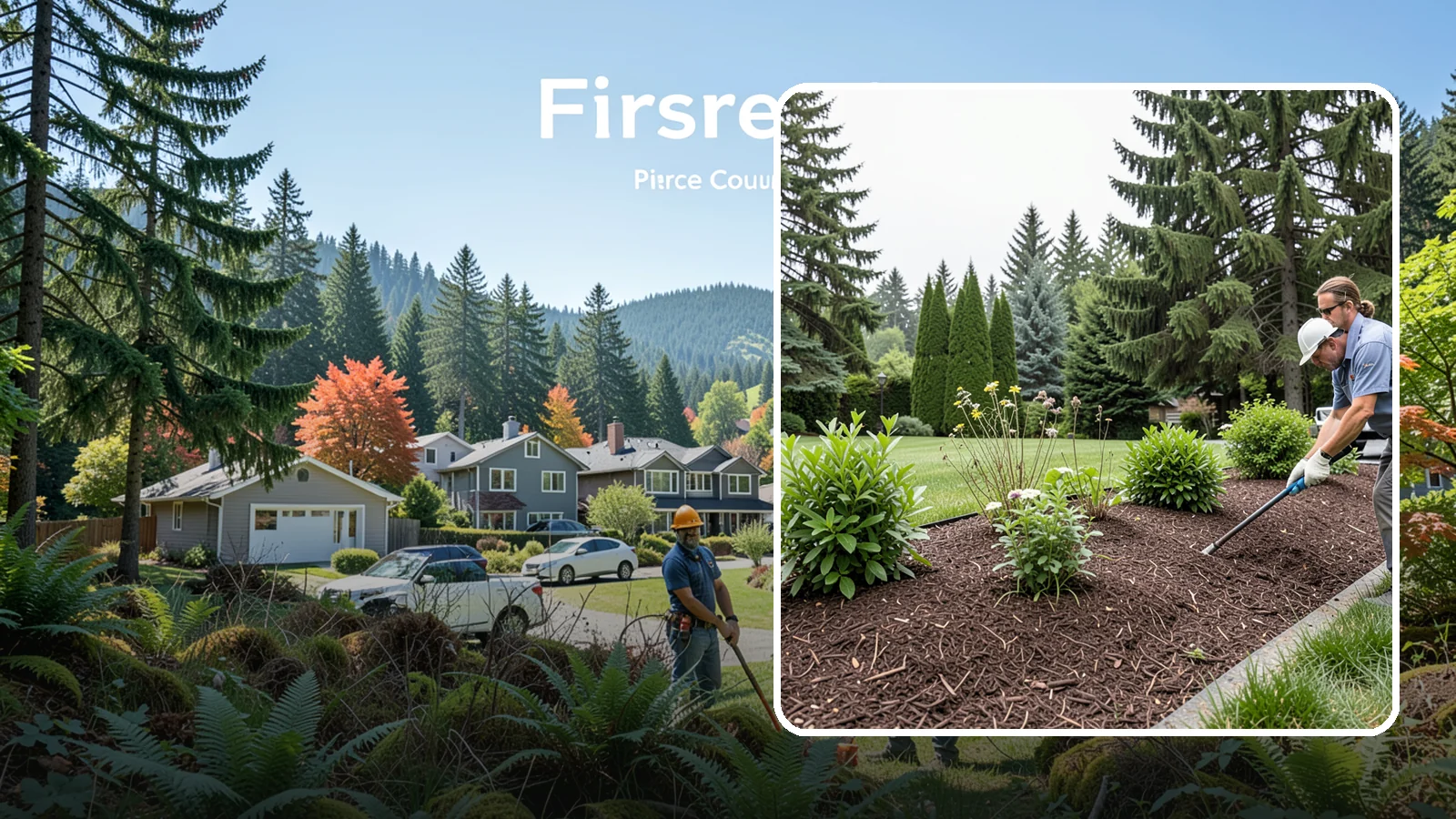 Bark Installation in Fircrest, Pierce County, WA - Bark mulch and beauty bark installed for a rich, uniform finish that suppresses weeds and holds moisture.