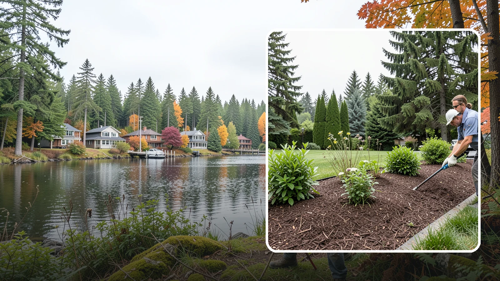 Bark Installation in La Conner, Skagit County, WA - Bark mulch and beauty bark installed for a rich, uniform finish that suppresses weeds and holds moisture.