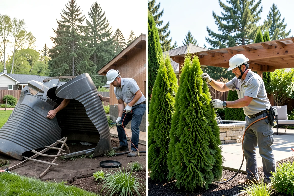 Bark Installation in Lake Forest Park, King County, WA - Edge and clear the beds