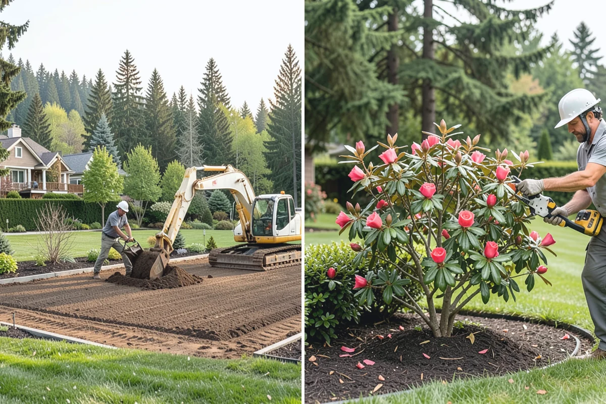 Bark Installation in Medina, King County, WA - Edge and clear the beds