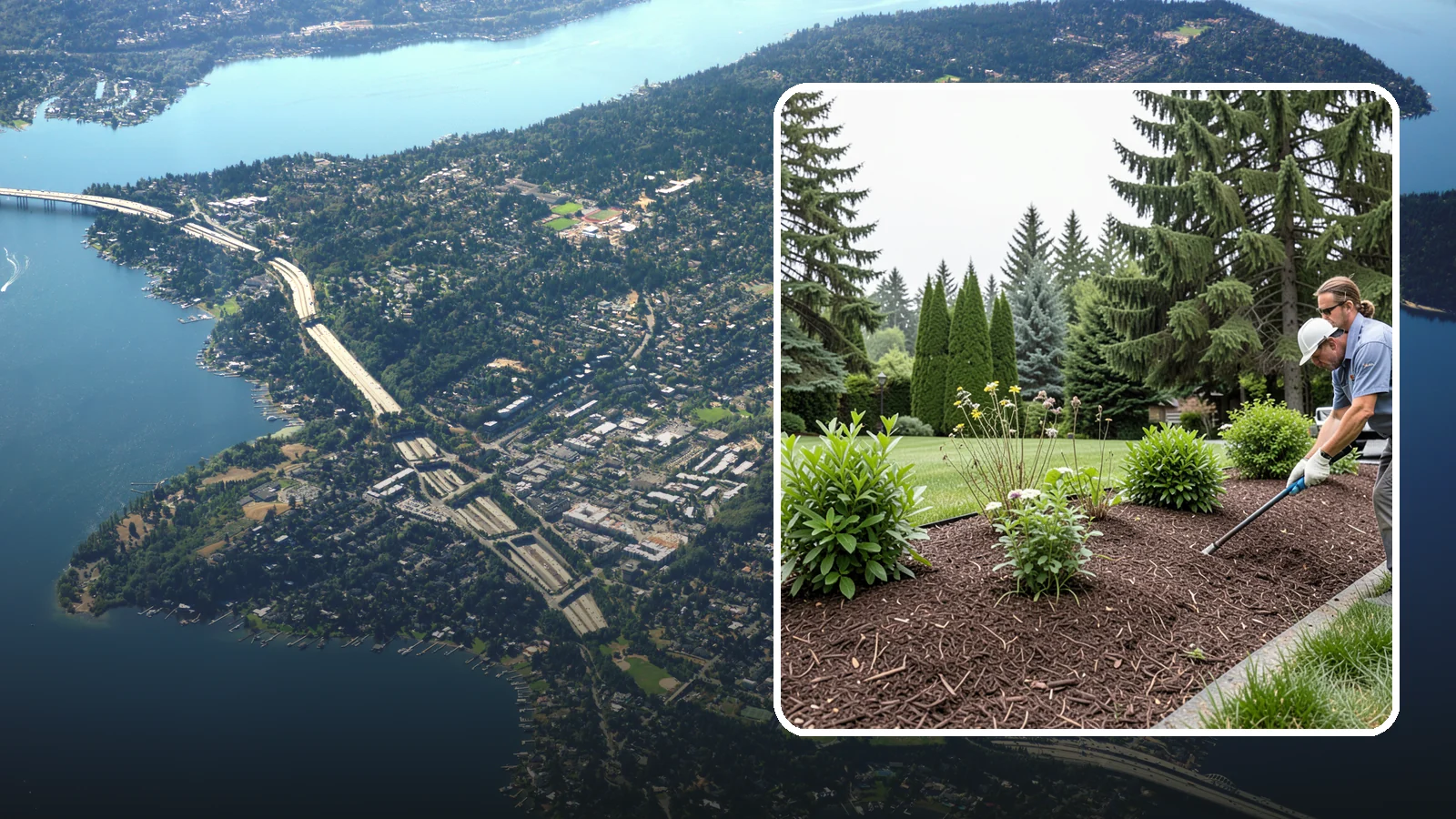 Bark Installation in Mercer Island, King County, WA - Bark mulch and beauty bark installed for a rich, uniform finish that suppresses weeds and holds moisture.