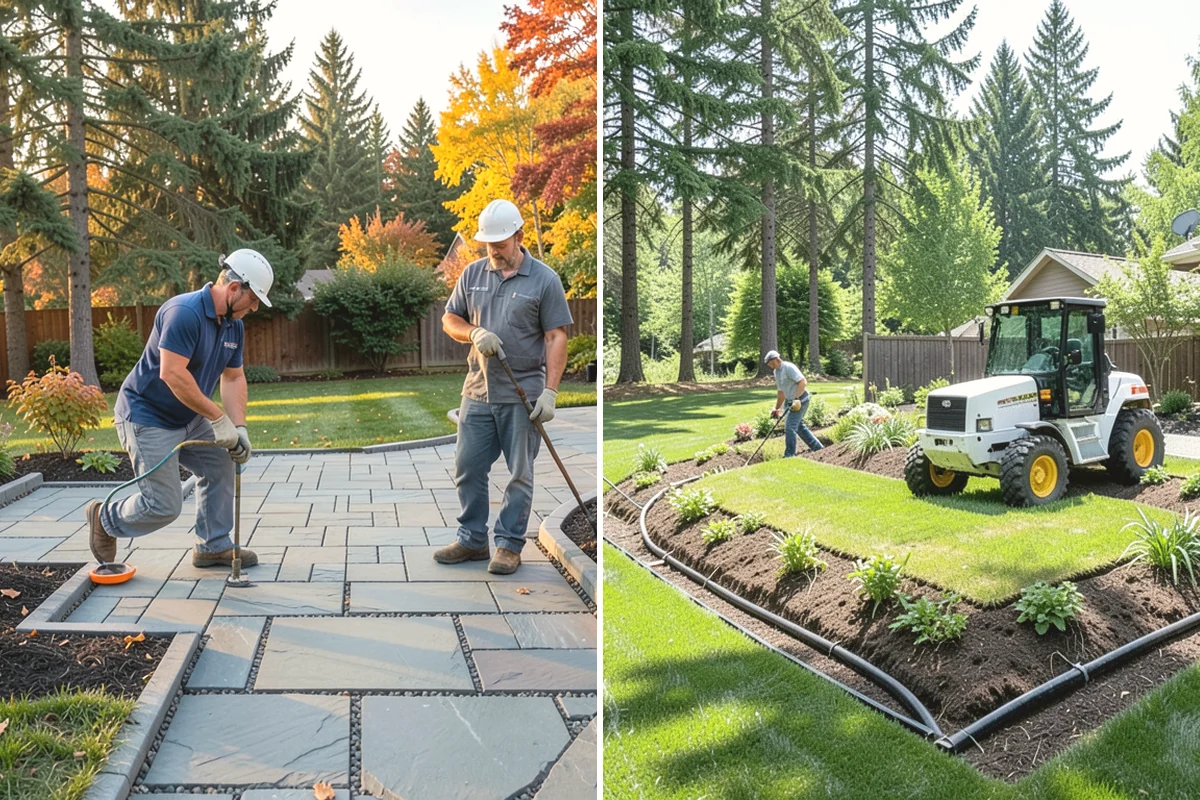 Bark Installation in Mill Creek, Snohomish County, WA - Edge and clear the beds