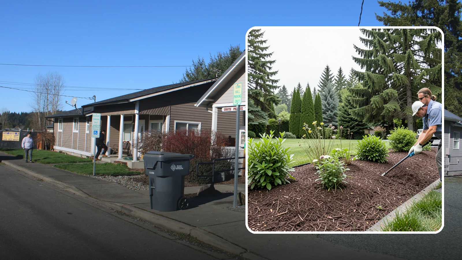 Bark Installation in South Prairie, Pierce County, WA - Bark mulch and beauty bark installed for a rich, uniform finish that suppresses weeds and holds moisture.