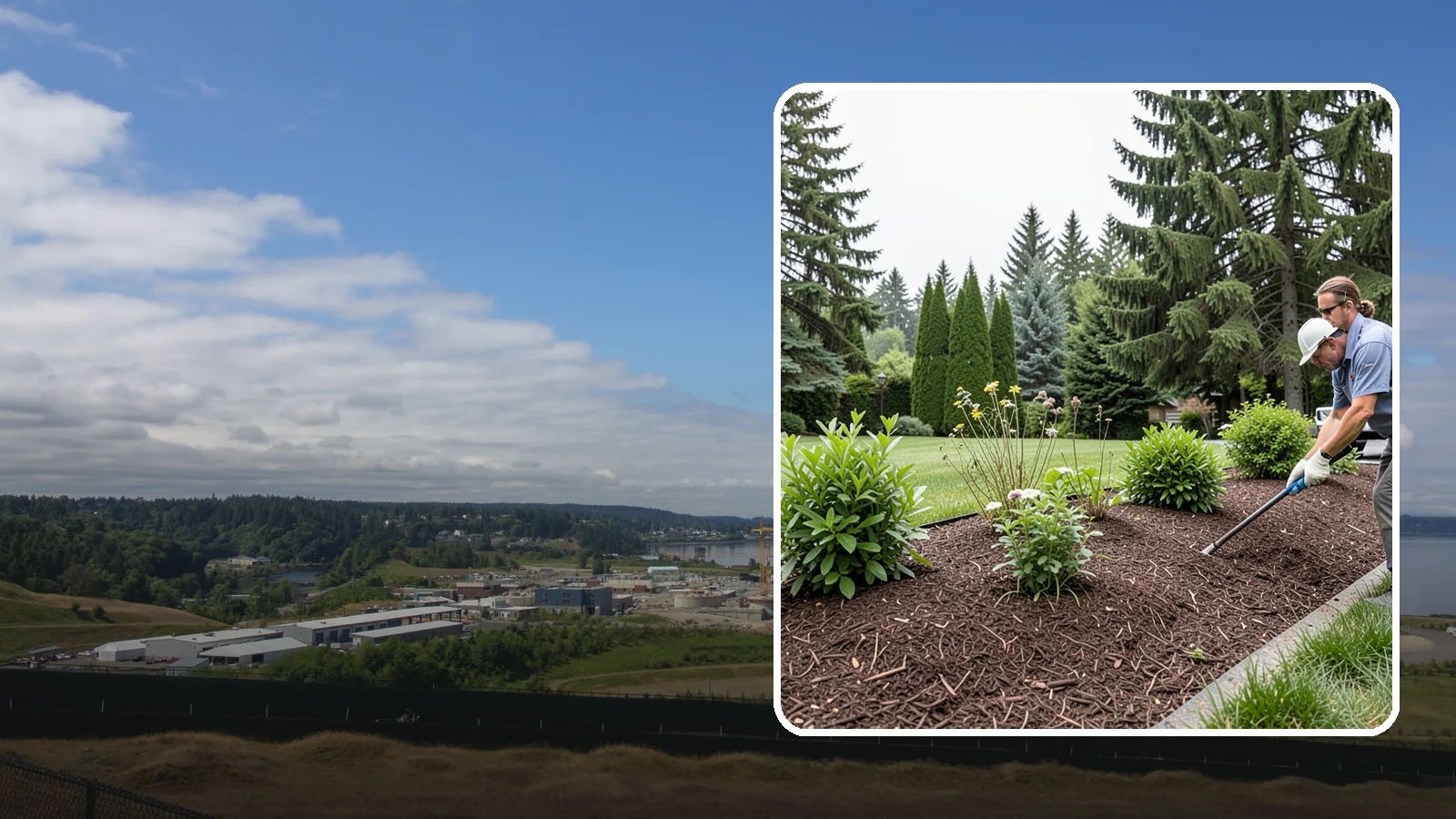 Bark Installation in University Place, Pierce County, WA - Bark mulch and beauty bark installed for a rich, uniform finish that suppresses weeds and holds moisture.