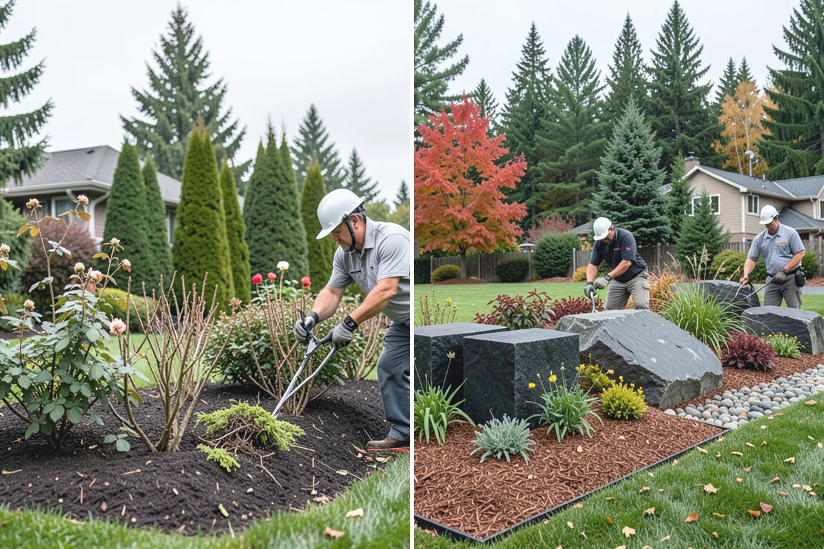 Bark Refresh in Granite Falls, Snohomish County, WA - Rake and redistribute the existing bark to fill thin spots