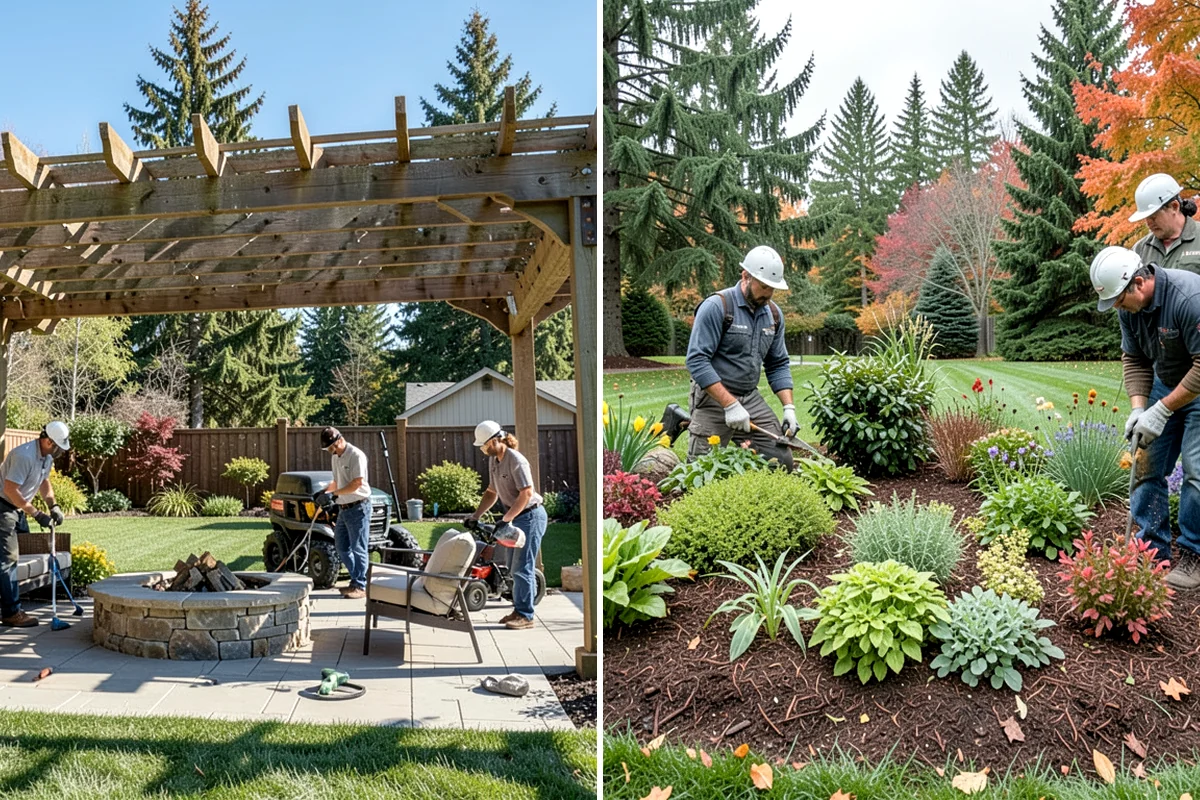 Bark Refresh in Lake Forest Park, King County, WA - Rake and redistribute the existing bark to fill thin spots