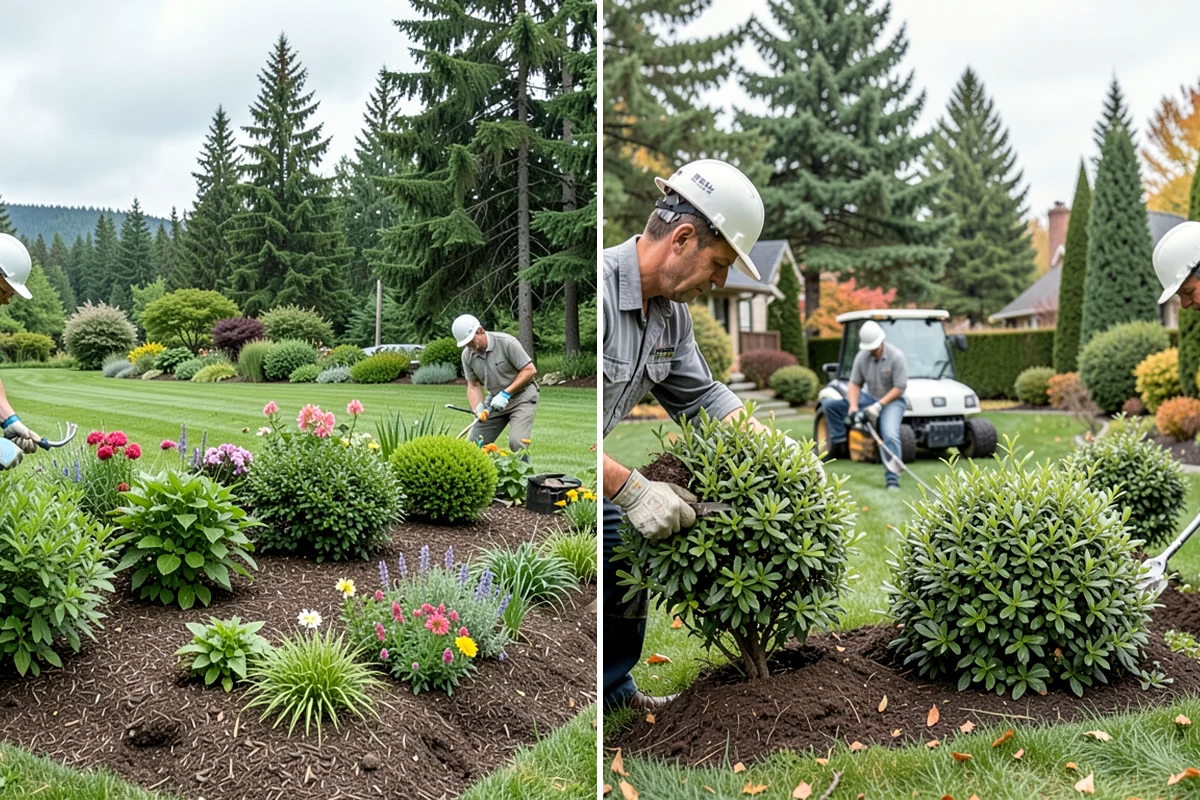 Bark Refresh in Snoqualmie, King County, WA - Rake and redistribute the existing bark to fill thin spots