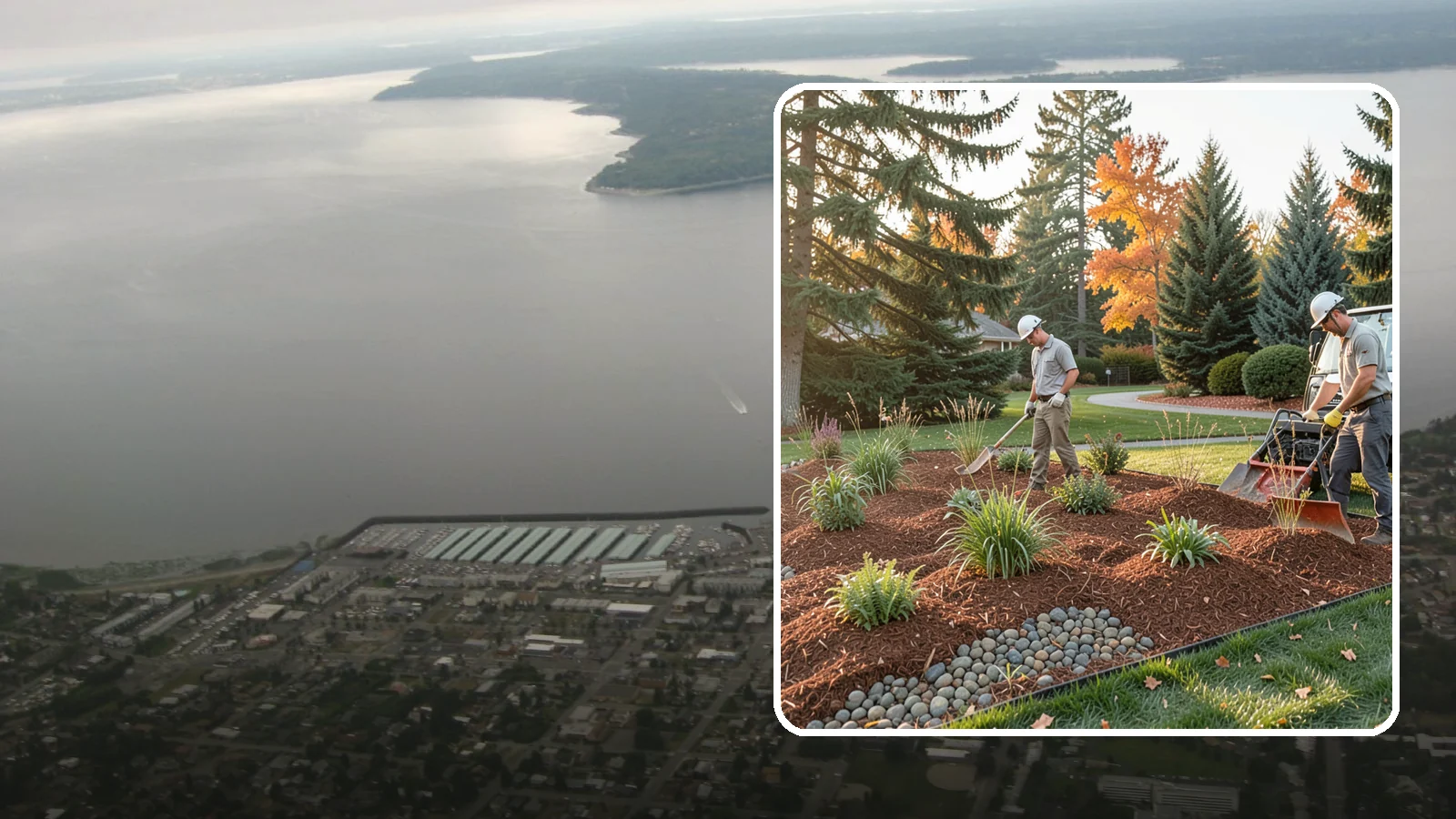 Bark Replacement in Des Moines, King County, WA - We strip out spent, matted bark and lay down fresh Douglas fir or hemlock bark that stands up to Puget Sound rain.