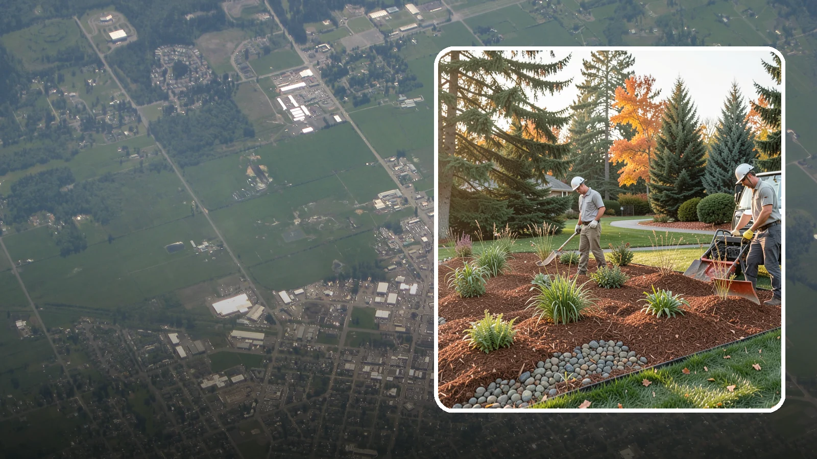 Bark Replacement in Enumclaw, King County, WA - We strip out spent, matted bark and lay down fresh Douglas fir or hemlock bark that stands up to Puget Sound rain.