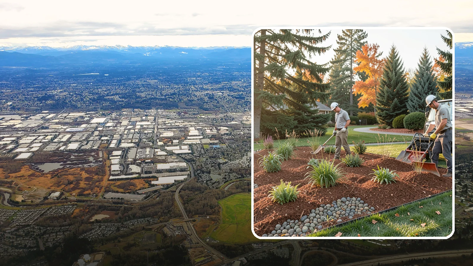 Bark Replacement in Kent, King County, WA - We strip out spent, matted bark and lay down fresh Douglas fir or hemlock bark that stands up to Puget Sound rain.