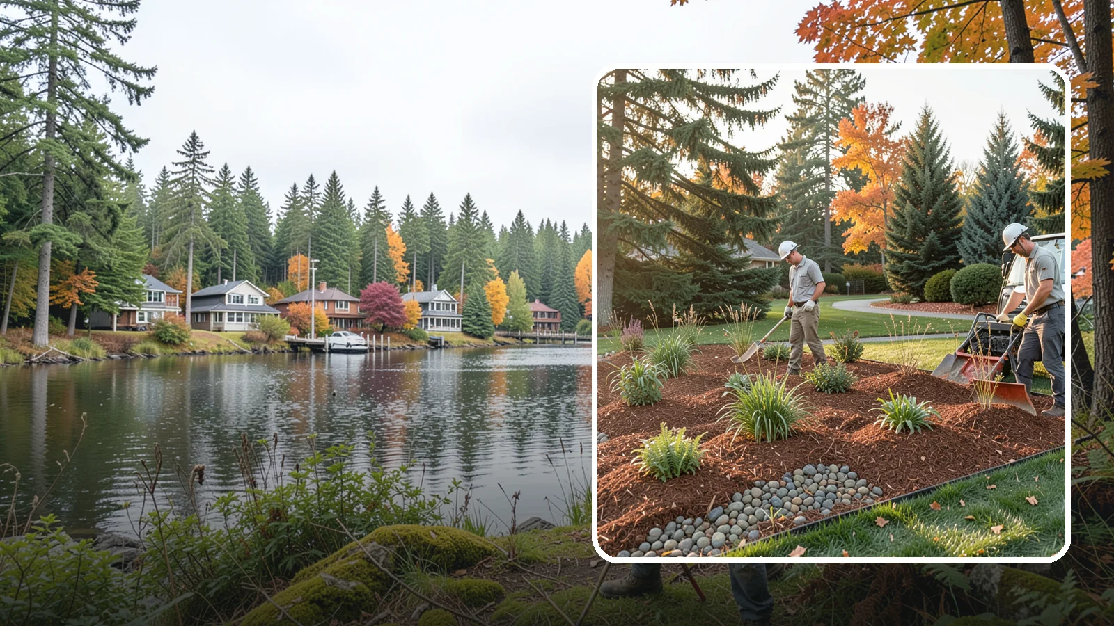 Bark Replacement in La Conner, Skagit County, WA - We strip out spent, matted bark and lay down fresh Douglas fir or hemlock bark that stands up to Puget Sound rain.