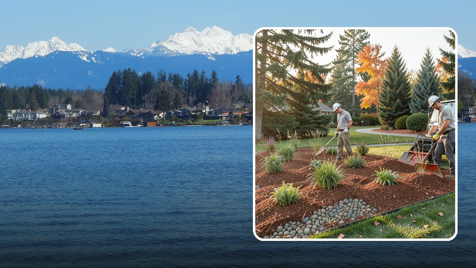 Bark Replacement in Lake Stevens, Snohomish County, WA - We strip out spent, matted bark and lay down fresh Douglas fir or hemlock bark that stands up to Puget Sound rain.