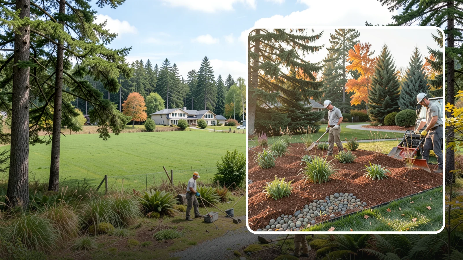 Bark Replacement in Lyman, Skagit County, WA - We strip out spent, matted bark and lay down fresh Douglas fir or hemlock bark that stands up to Puget Sound rain.