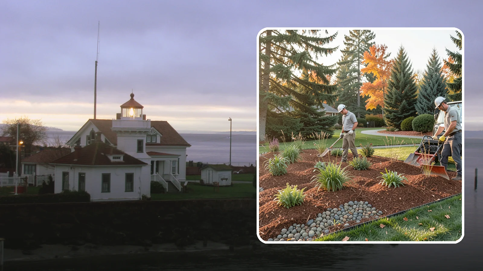 Bark Replacement in Mukilteo, Snohomish County, WA - We strip out spent, matted bark and lay down fresh Douglas fir or hemlock bark that stands up to Puget Sound rain.