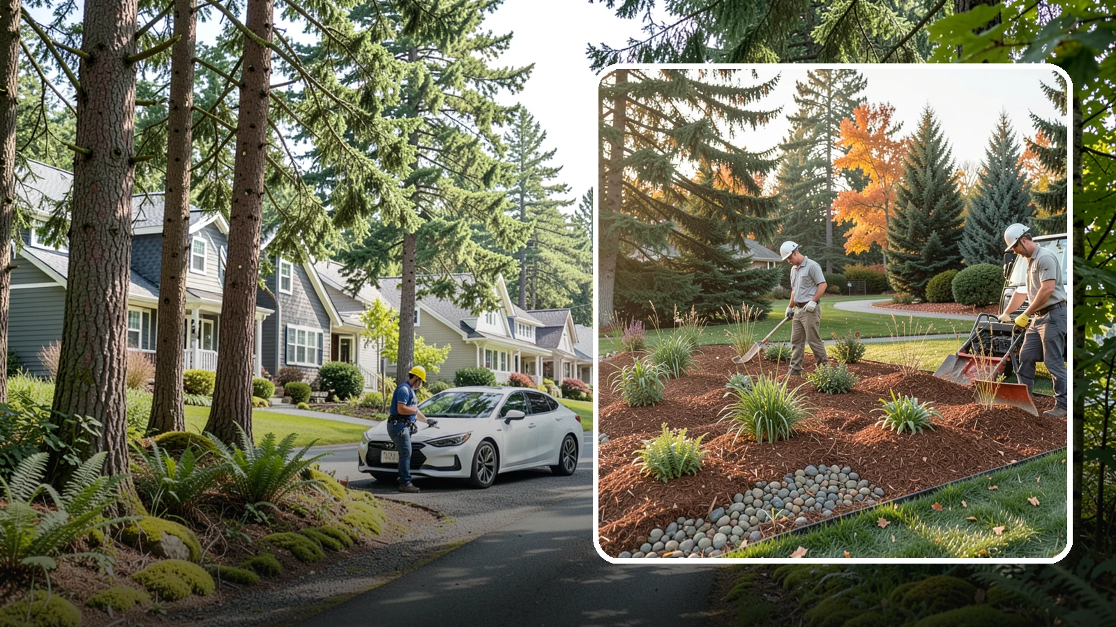Bark Replacement in Normandy Park, King County, WA - We strip out spent, matted bark and lay down fresh Douglas fir or hemlock bark that stands up to Puget Sound rain.