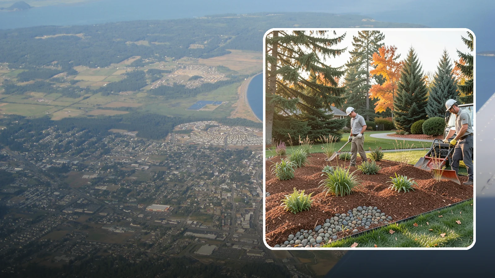 Bark Replacement in Oak Harbor, Island County, WA - We strip out spent, matted bark and lay down fresh Douglas fir or hemlock bark that stands up to Puget Sound rain.