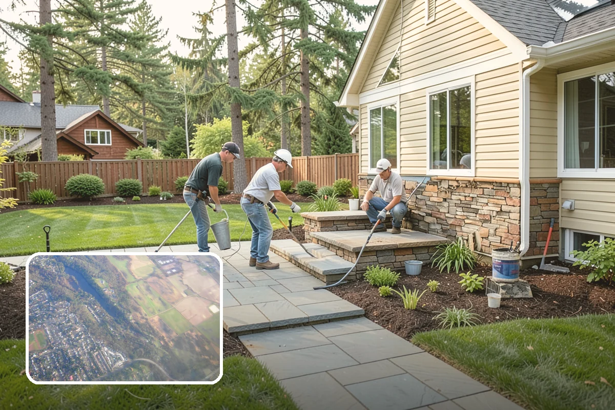 Basalt Rock Installation in Algona, King County, WA - Authentic, locally sourced Northwest stone