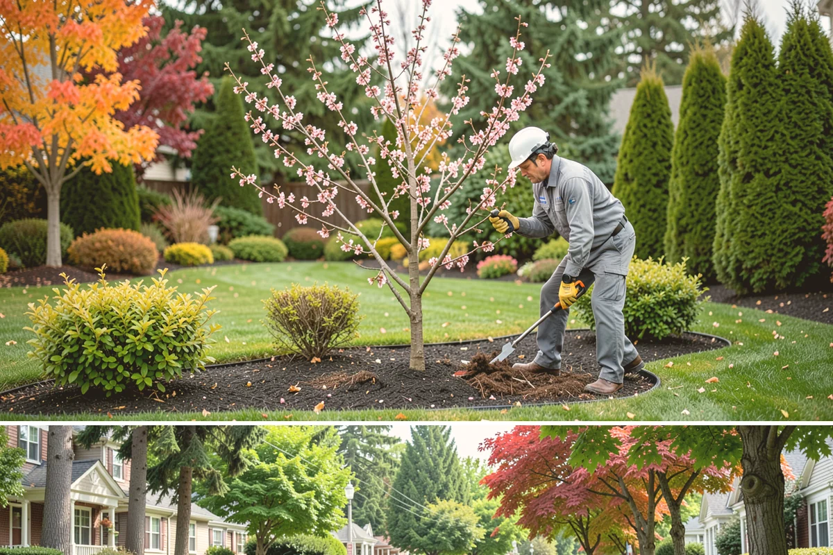 Basalt Rock Installation in Beaux Arts Village, King County, WA - Basalt can be set any time of year, though summer's firmer ground makes placing heavy boulders and columns safer and easier.