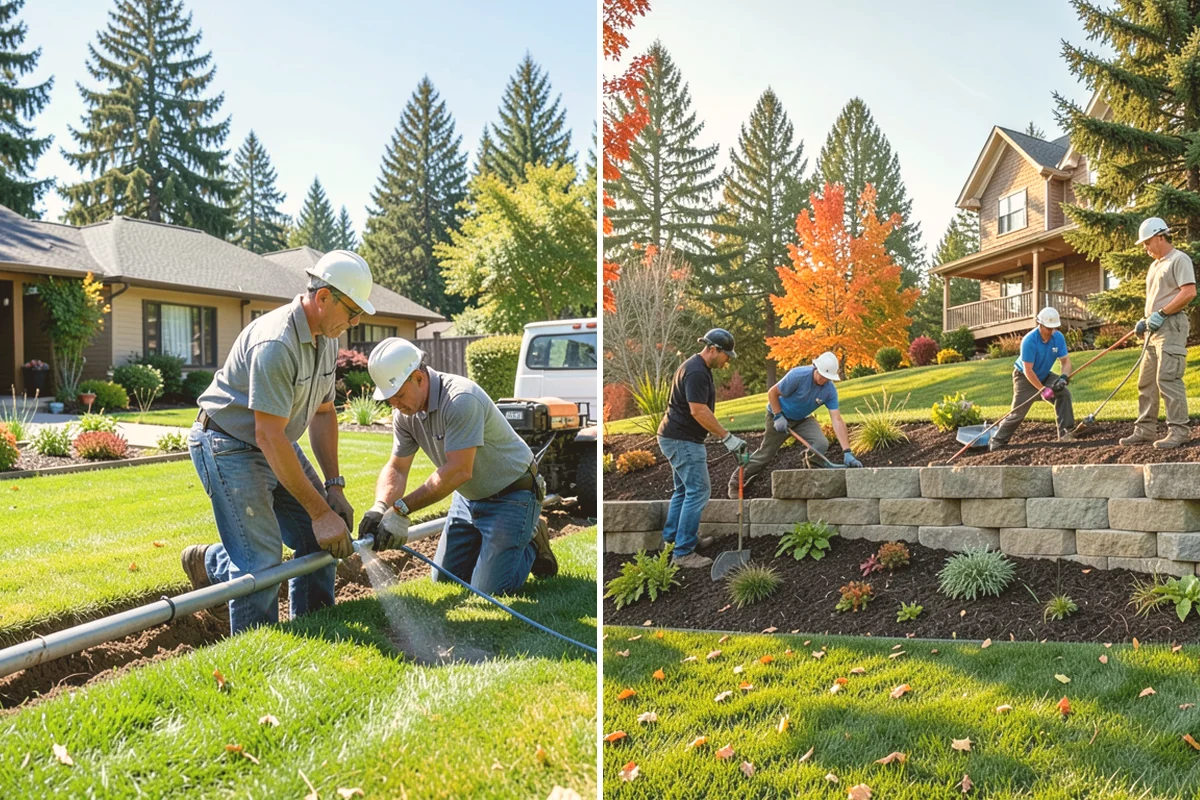 Basalt Rock Installation in Bellevue, King County, WA - Grade the area and confirm bearing for boulders or columns