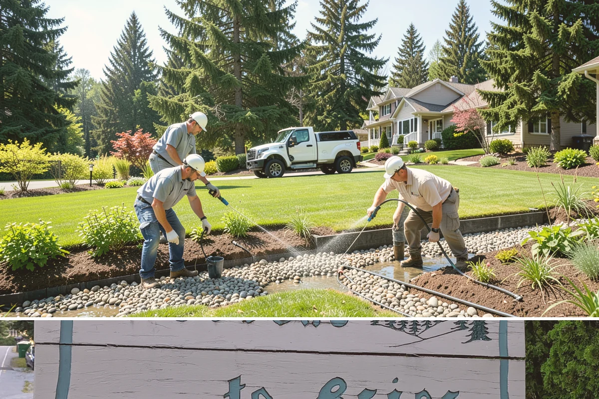 Basalt Rock Installation in Brier, Snohomish County, WA - Basalt can be set any time of year, though summer's firmer ground makes placing heavy boulders and columns safer and easier.