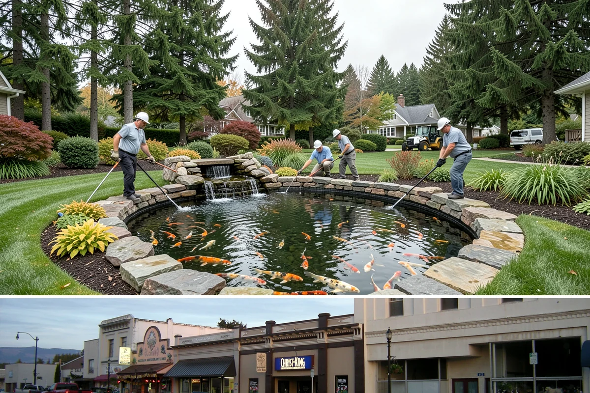 Basalt Rock Installation in Burlington, Skagit County, WA - Basalt can be set any time of year, though summer's firmer ground makes placing heavy boulders and columns safer and easier.