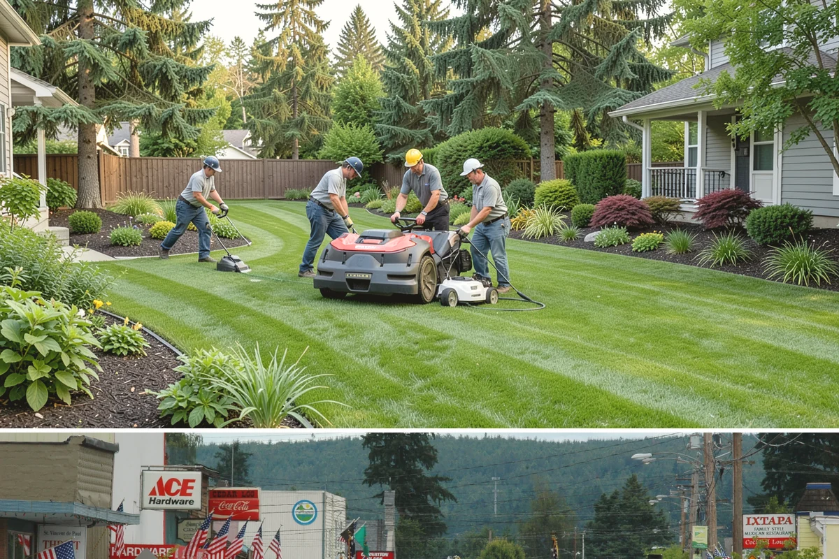 Basalt Rock Installation in Carnation, King County, WA - Basalt can be set any time of year, though summer's firmer ground makes placing heavy boulders and columns safer and easier.