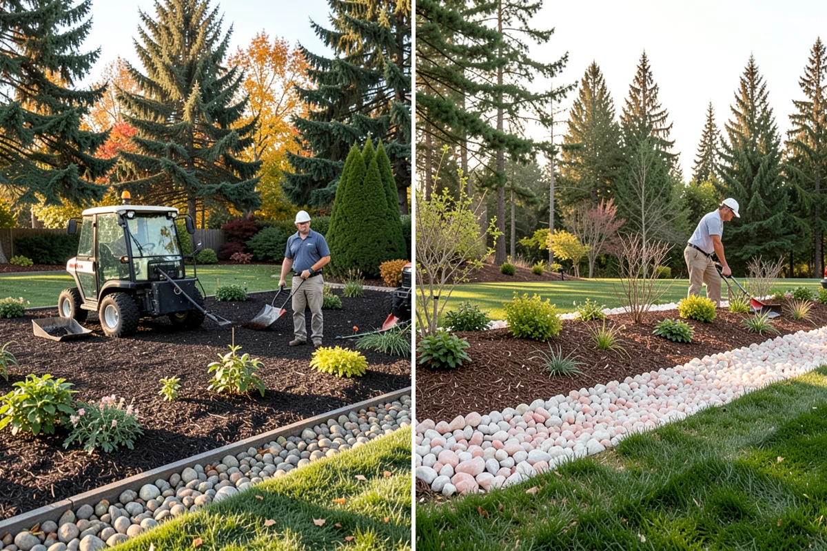 Basalt Rock Installation in Concrete, Skagit County, WA - Grade the area and confirm bearing for boulders or columns