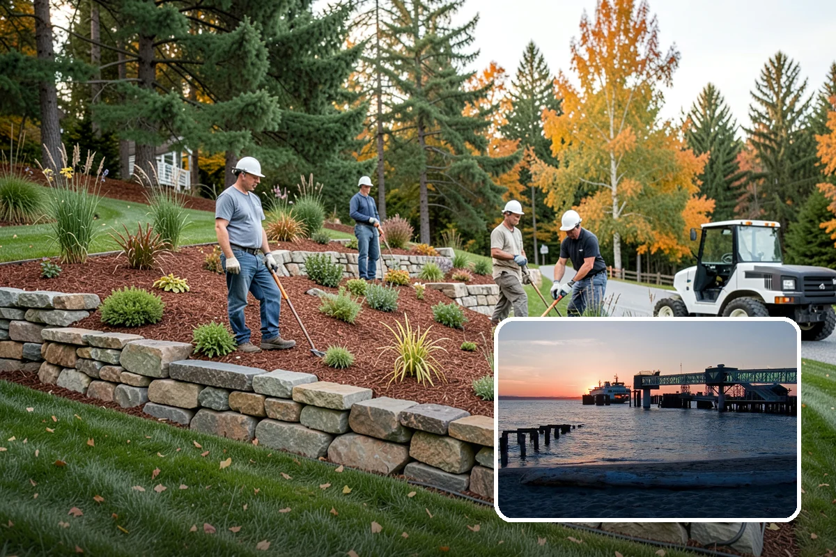 Basalt Rock Installation in Edmonds, Snohomish County, WA - Authentic, locally sourced Northwest stone