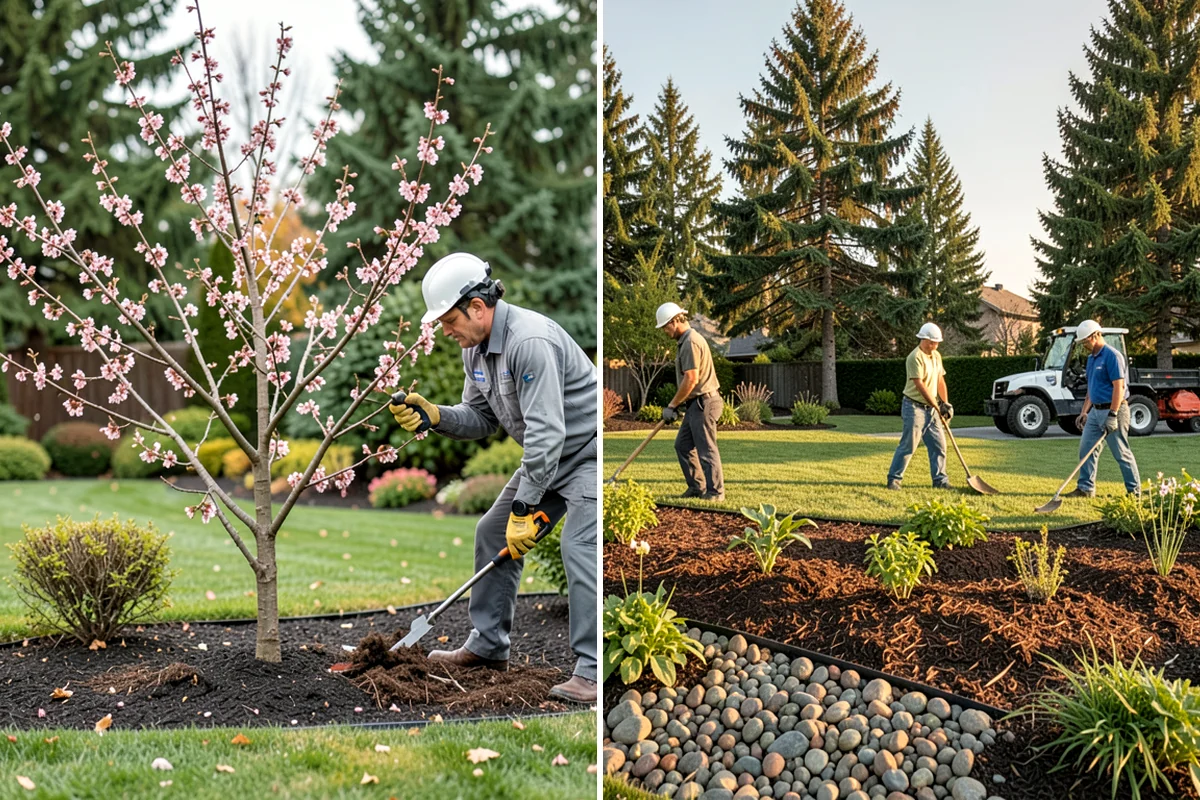 Basalt Rock Installation in Everett, Snohomish County, WA - Grade the area and confirm bearing for boulders or columns