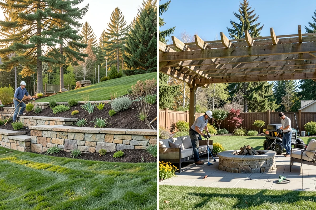 Basalt Rock Installation in Gig Harbor, Pierce County, WA - Grade the area and confirm bearing for boulders or columns