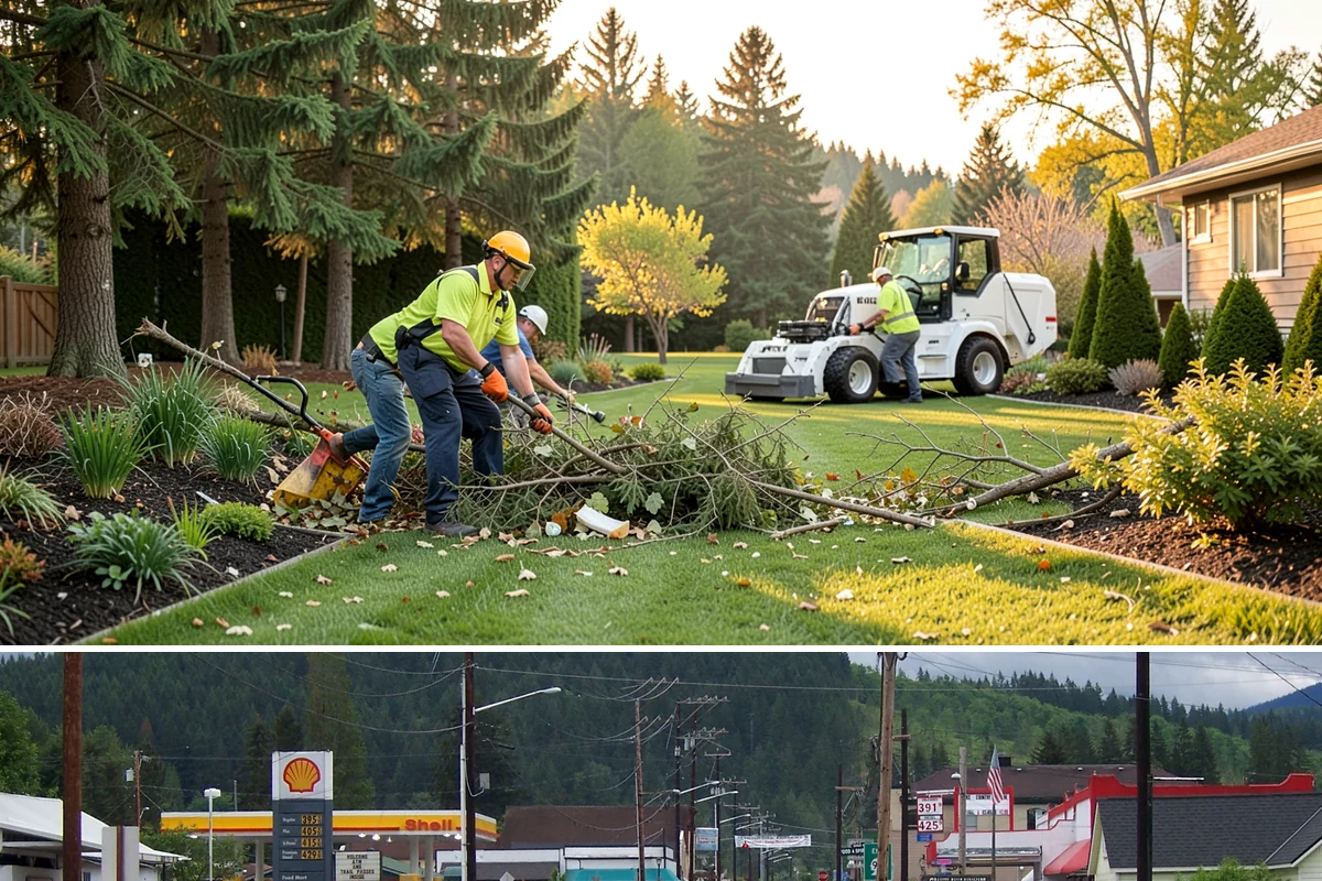 Basalt Rock Installation in Granite Falls, Snohomish County, WA - Basalt can be set any time of year, though summer's firmer ground makes placing heavy boulders and columns safer and easier.