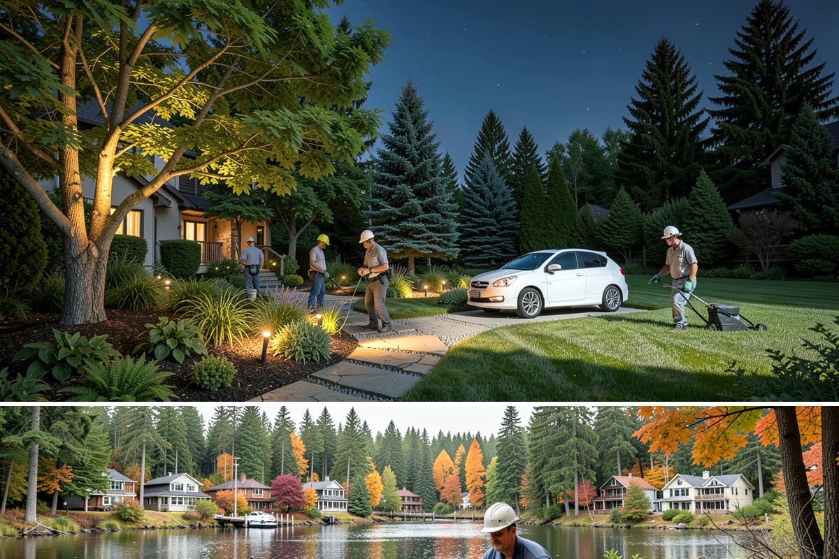 Basalt Rock Installation in La Conner, Skagit County, WA - Basalt can be set any time of year, though summer's firmer ground makes placing heavy boulders and columns safer and easier.