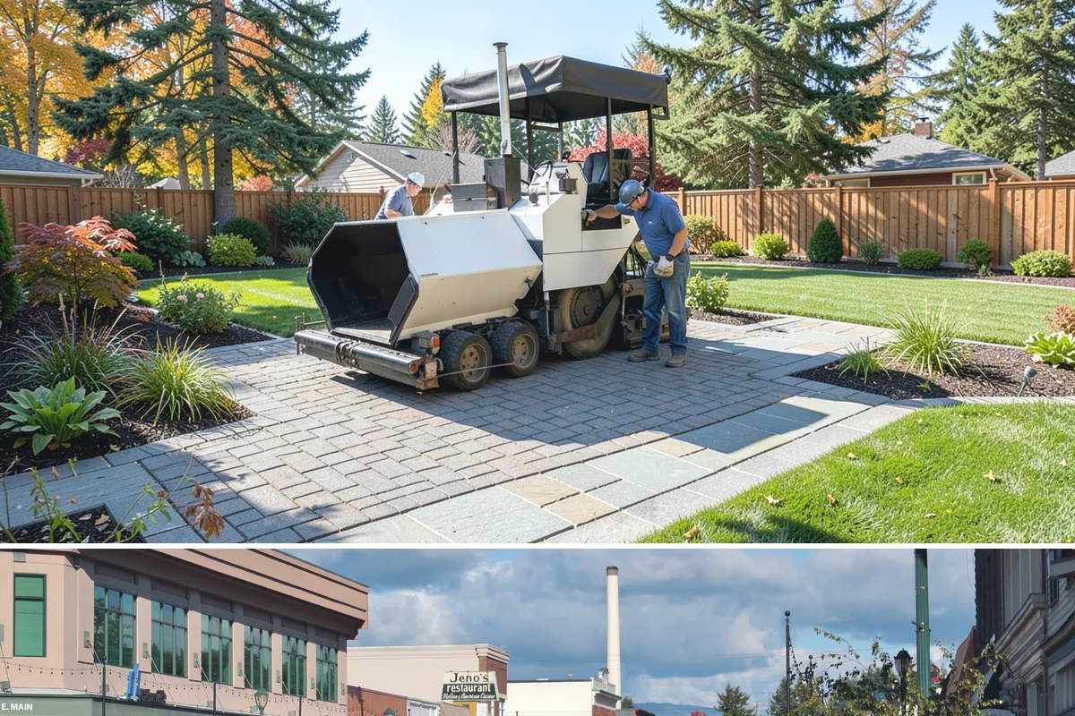 Basalt Rock Installation in Monroe, Snohomish County, WA - Basalt can be set any time of year, though summer's firmer ground makes placing heavy boulders and columns safer and easier.