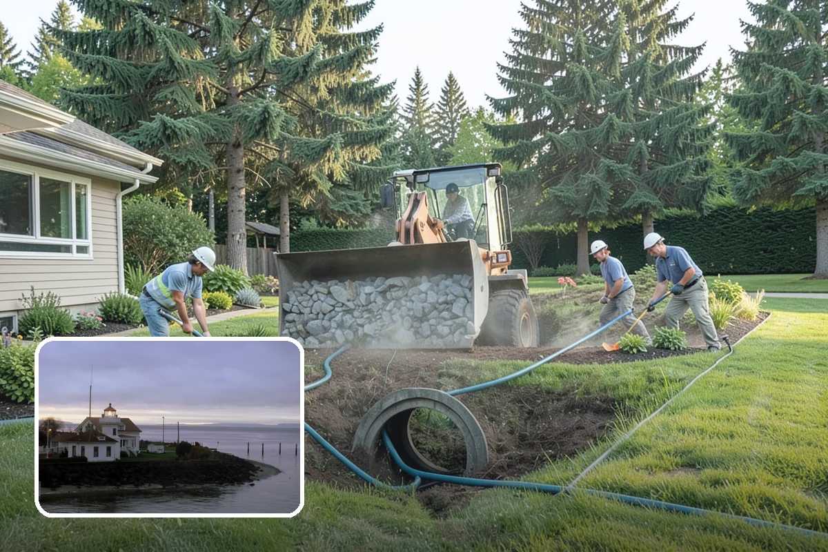 Basalt Rock Installation in Mukilteo, Snohomish County, WA - Authentic, locally sourced Northwest stone