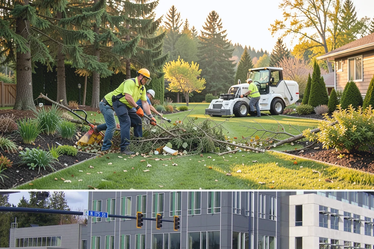 Basalt Rock Installation in Shoreline, King County, WA - Basalt can be set any time of year, though summer's firmer ground makes placing heavy boulders and columns safer and easier.
