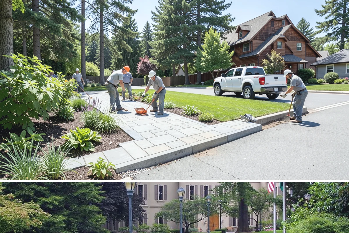 Basalt Rock Installation in Woodinville, King County, WA - Basalt can be set any time of year, though summer's firmer ground makes placing heavy boulders and columns safer and easier.